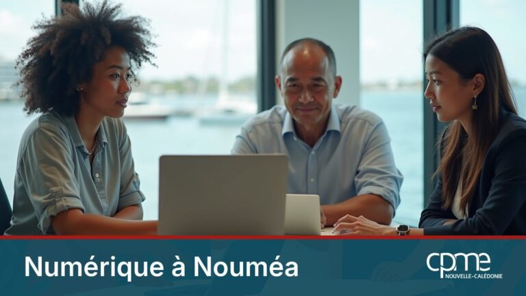 Infographie comparant la concentration des entreprises du numérique à Nouméa par rapport au reste de la Nouvelle-Calédonie
